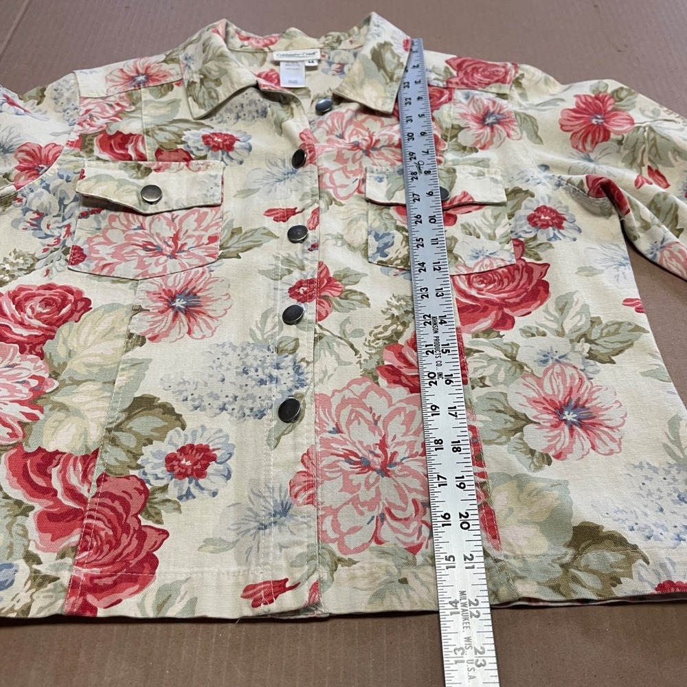 Vintage Coldwater Creek Med Floral Tapestry Jacket Cottagecore Cropped Boho 90's - Picture 9 of 13